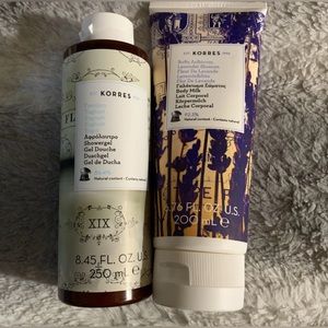 Korres yoghurt shower gel & lavender blossom body milk full size